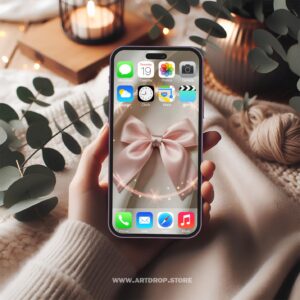 Pink Ribbon Celebration Light Effect on Neutral Surface Digital Canvas Prints Poster Wallpaper for multiple devices