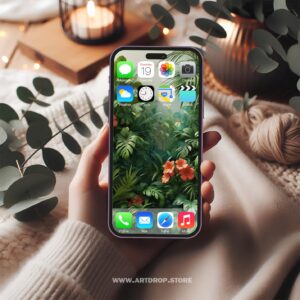 Tropical Oasis Floral Garden Theme for Your Phone Digital Wallpaper or print file for phone