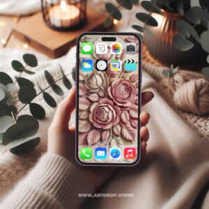 Roses of Affection Romantic Floral Design Digital Wallpaper or print file for phone
