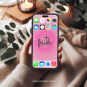 Faith Till You Make It Pink Inspiration Digital Wallpaper and print file