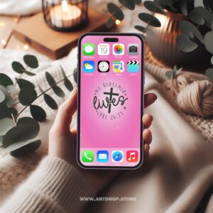 My Redeemer Lives Pink Christian Phone Wallpaper Design Digital Wallpaper and print file