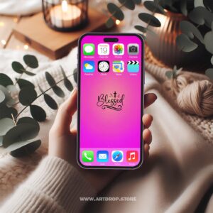 Pink Blessed Design Phone Tablet Watch Desktop Digital Wallpaper and print file