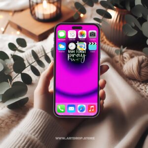 But First Pray religious gradient pattern Digital Wallpaper and print file