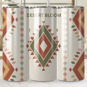 Desert Bloom Geometric Style Pattern Design Tumbler Wraps