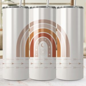 Boho Rainbow Arrows Aesthetic Design Pattern Tumbler Wraps